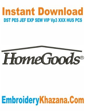 Homegoods Logo Embroidery Design