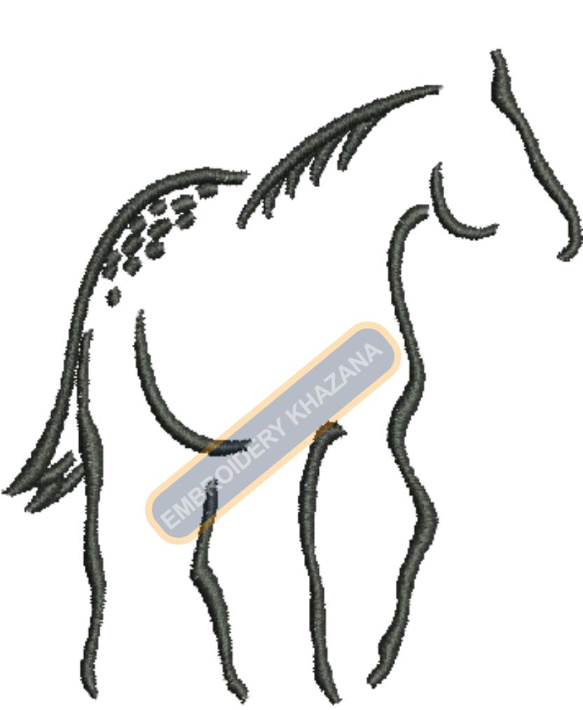 Horse Digital Machine Embroidery Design
