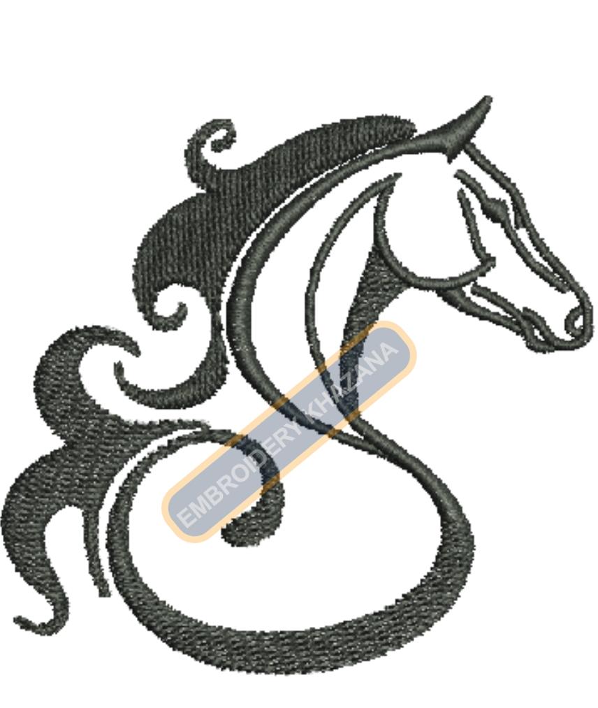 Horse Face Digital Machine Embroidery Design