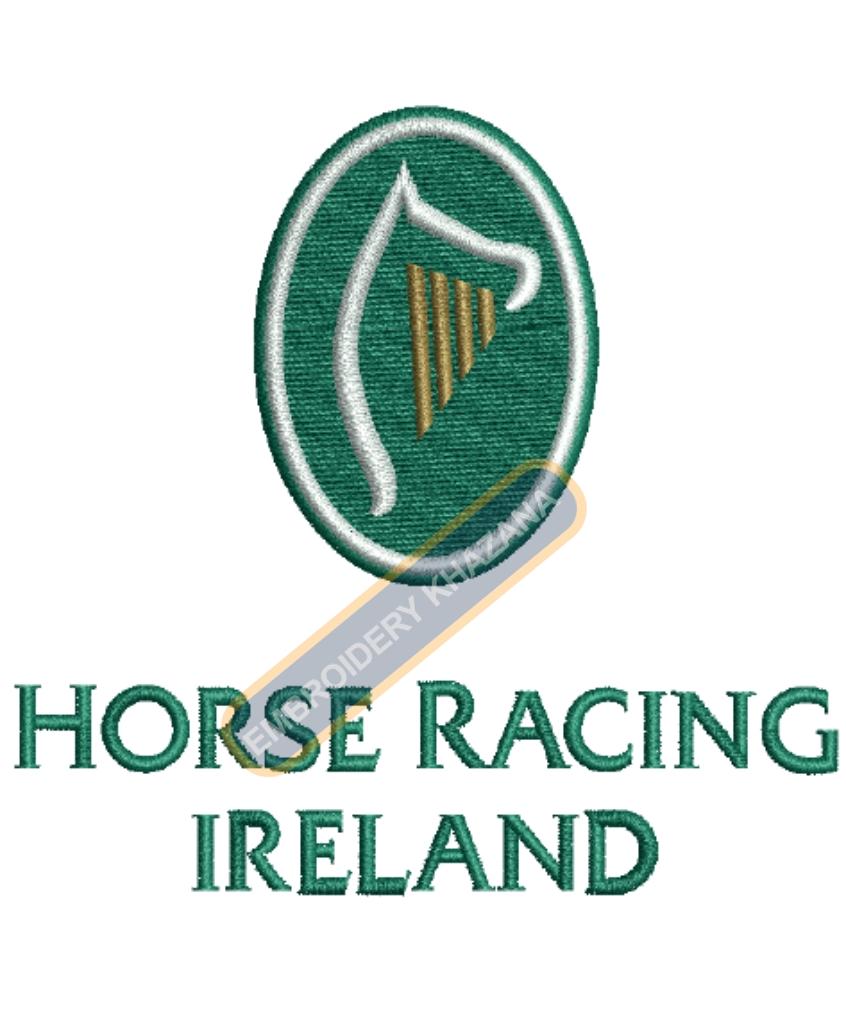 Horse Racing Ireland Embroidery Design