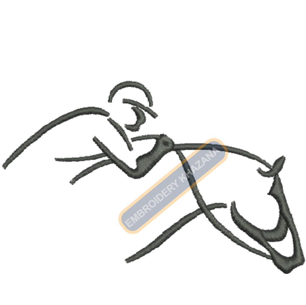 Horse Riding Digital Embroidery Design