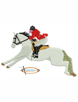 Horse Riding Embroidery Design