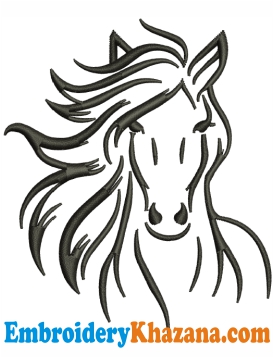 Horse Outline Embroidery Design