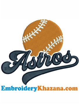 Houston Astros MLB Baseball Team Embroidery Design