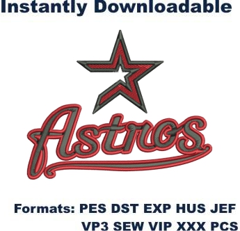 Houston Astros logo embroidery design