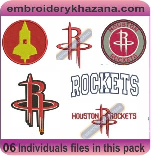 Houston Rockets Logo Embroidery Designs Bundle