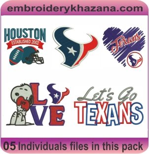 Houston Texans Logo Embroidery Designs Bundle