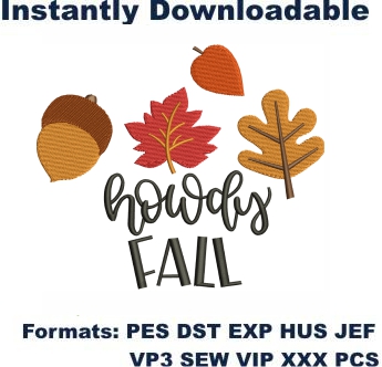 Howdy Fall Embroidery Designs