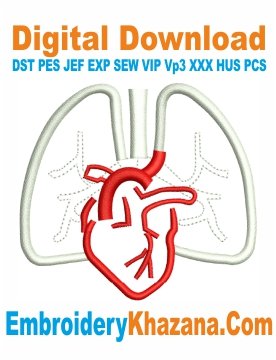 Human Heart Embroidery Design