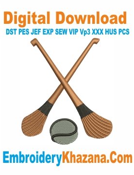 Hurling Sticks Embroidery Design
