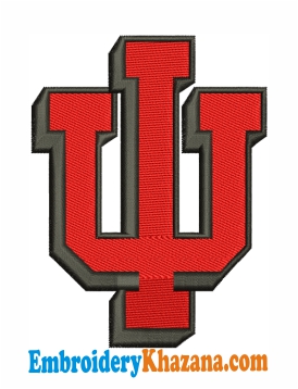 IU Indiana University Logo Embroidery Design