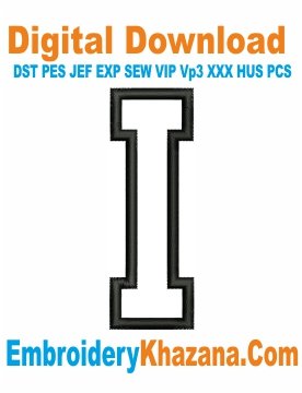 I Letter Applique Embroidery Design