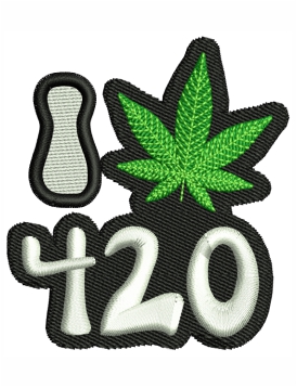 I Love 420 Embroidery Design