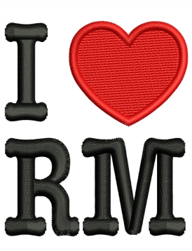 I Love RM Embroidery Design