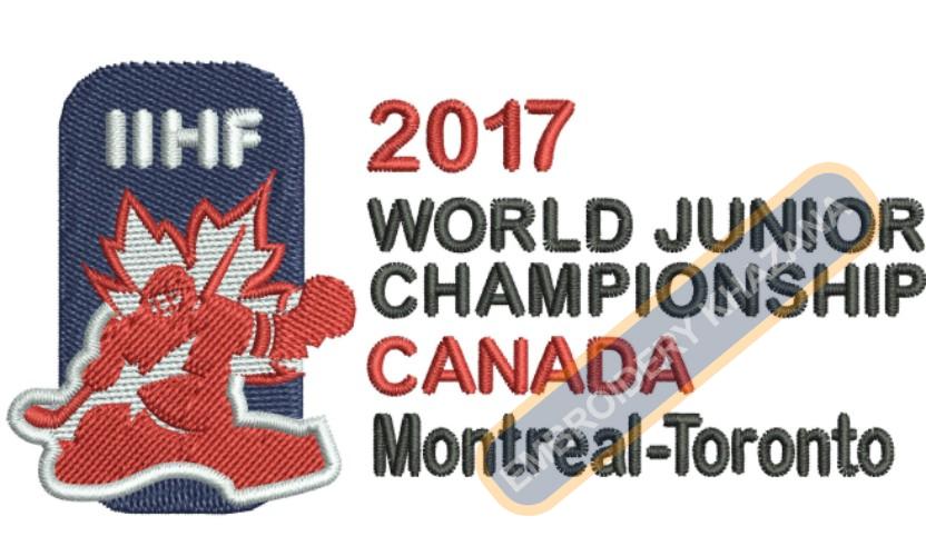 Iihf World Junior Championship Canada Logo Embroidery Design