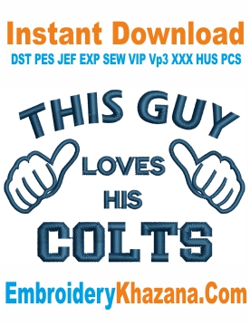 Indianapolis Colts Love Embroidery Design