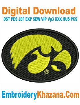 Iowa Hawkeyes Logo Embroidery Design