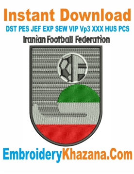 Iran National Football Logo Embroidery Design