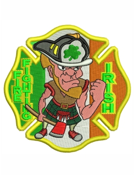 Irish Firefighter Embroidery Design