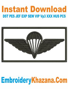 Irish Parachute Wings Embroidery Design