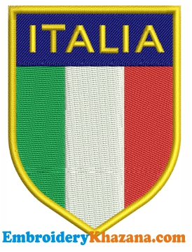 Italia Logo Embroidery Design