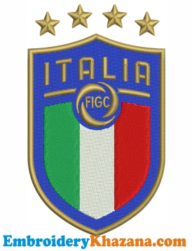 Italy Football Team Logo Embroidery Design