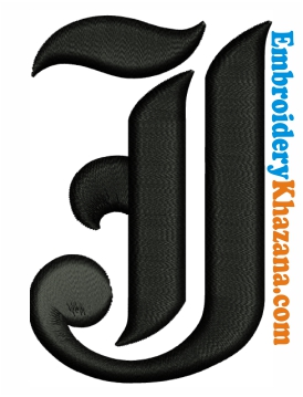 J 3D Foam Embroidery Design