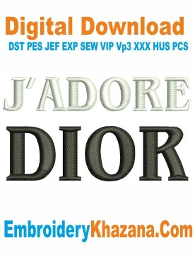 Jadore Dior Embroidery Design