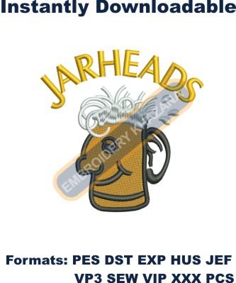 Jarheads Logo Embroidery Design