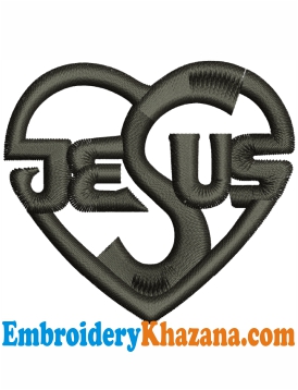Heart Jesus Embroidery Design