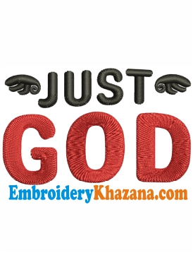 Just God Logo Embroidery Design