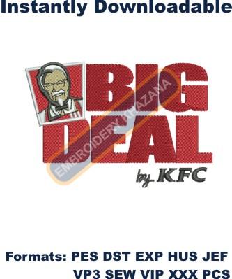 KFC Big Deal embroidery design