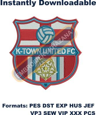 K Town United Football Embroidery Design