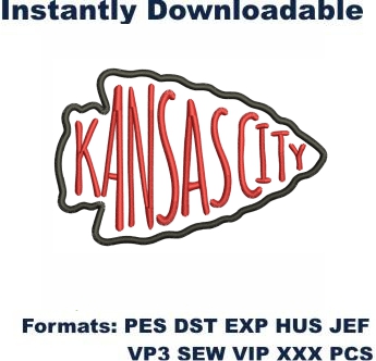 Kansas City Chiefs Football Logo Embroidery Design