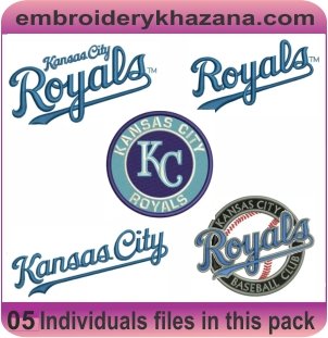 Kansas City Royals Logo Embroidery Designs Bundle
