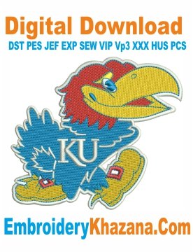 Kansas Jayhawks Logo Embroidery Design