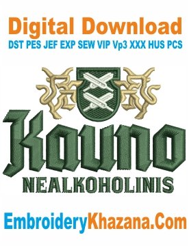 Kauno Nealkoholinis Logo Embroidery Design