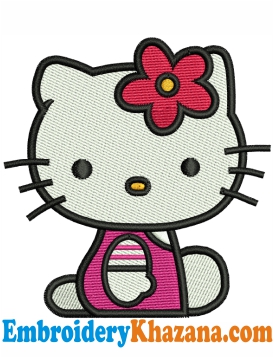Kawaii Kitty Embroidery Design