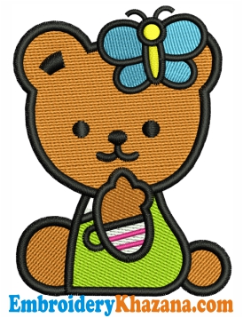 Kawaii Kitty Machine Embroidery Design