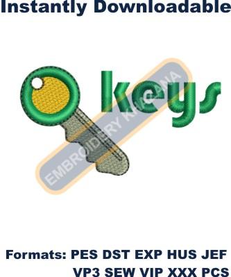 Keys Embroidery Design