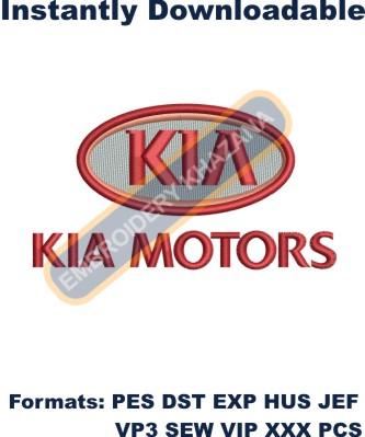 Kia Motors Logo Embroidery Design