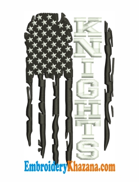 Knights Football Embroidery Design