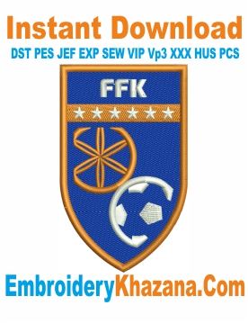Kosovo Fc Logo Embroidery Design