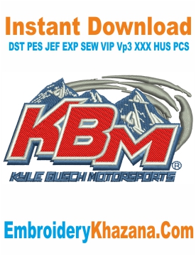 Kyle Busch Motorsports Logo Embroidery Design