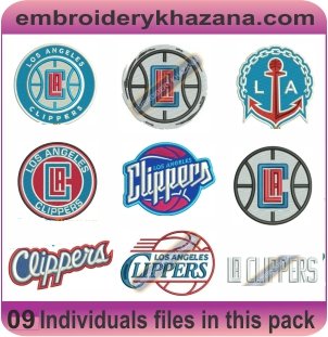 Los Angeles Clippers Logo Embroidery Designs Bundle