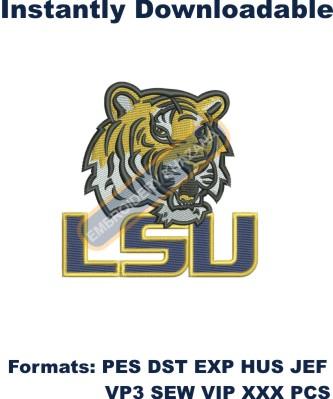 LSU Tigers Louisiana Embroidery Design