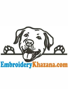 Labrador Retriever Dog Embroidery Design