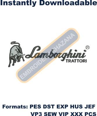 Lamborghini Tractor Logo Embroidery Design