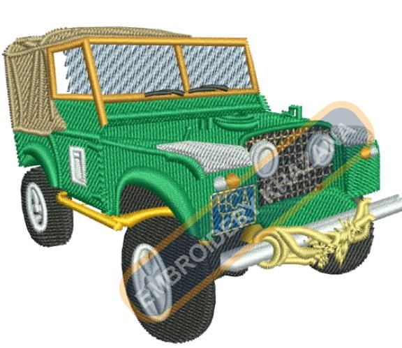 Land Rover Jeep Embroidery Design