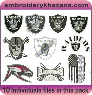 Las Vegas Raiders Logo Embroidery Designs Bundle